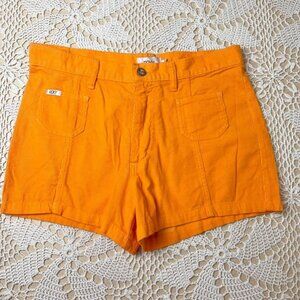 Vintage 1990s Roxy Women's Juniors 9 Marigold Yellow Corduroy Shorts